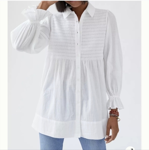 Anthropologie Vicki Smocked Tunic - Picture 2 of 13